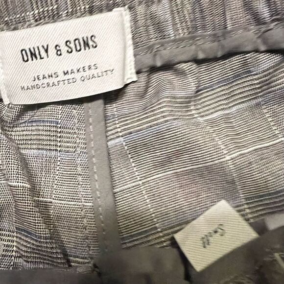 Only & Sons smart slim plaid pants in gray Sz S - Picture 6 of 12
